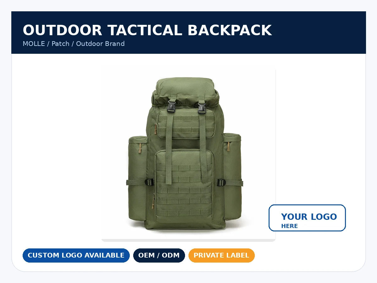 Outdoor Tactical Travel Backpack custom logo OEM ODM catalog page