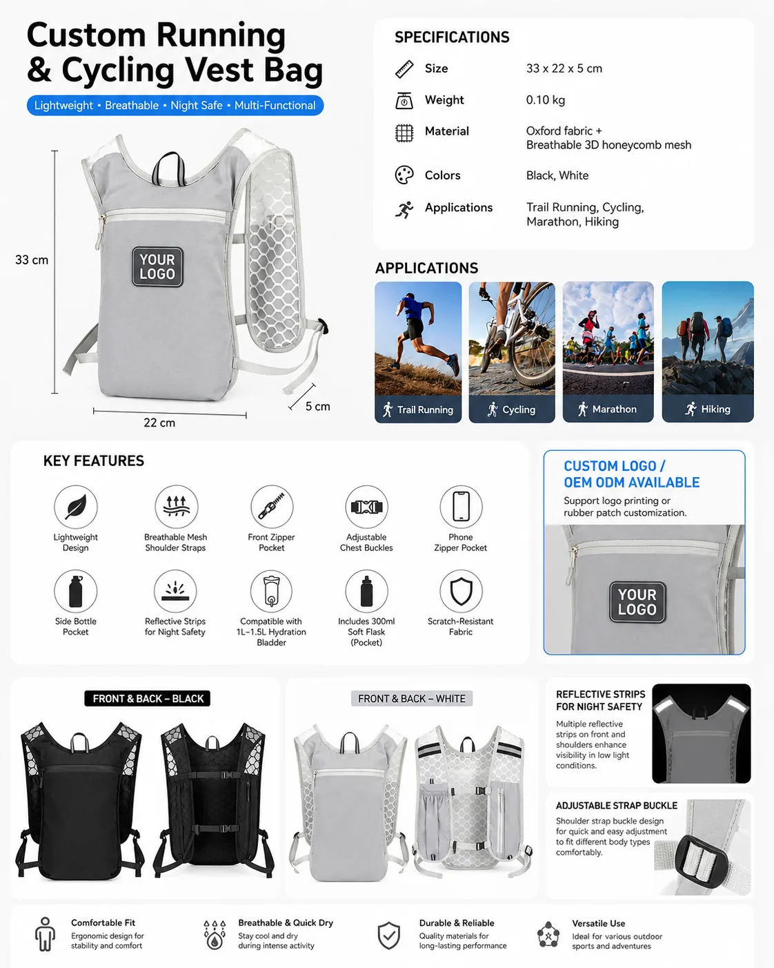 Hydration vest custom branding