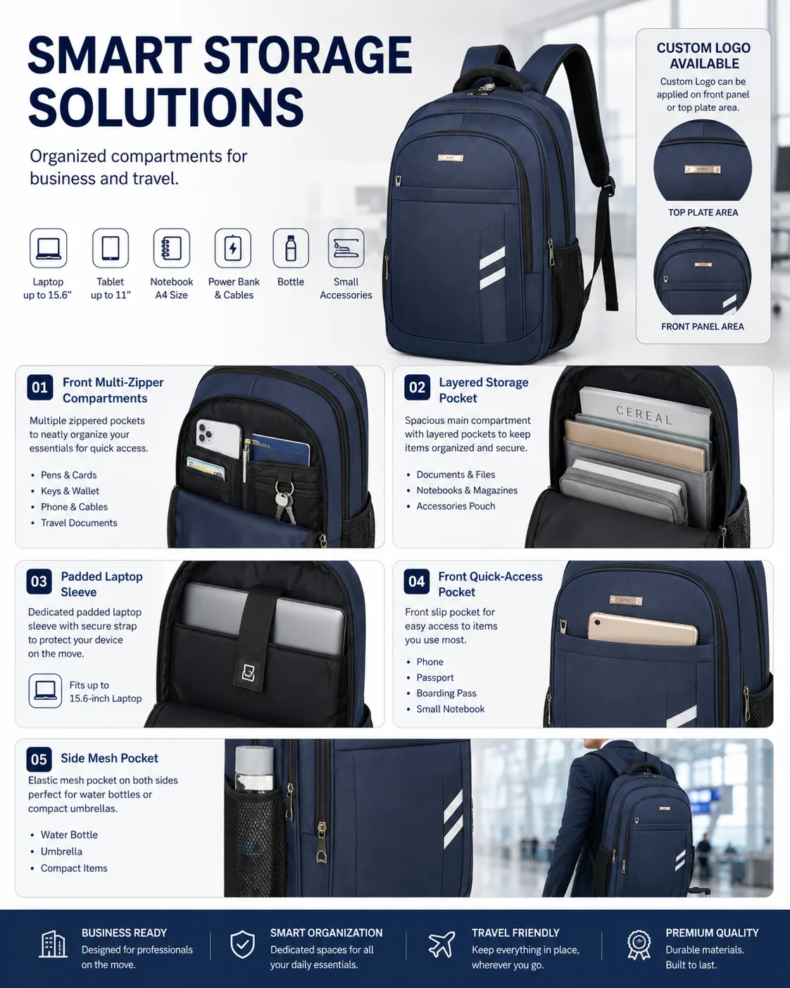 Custom Laptop Backpack product detail image 2